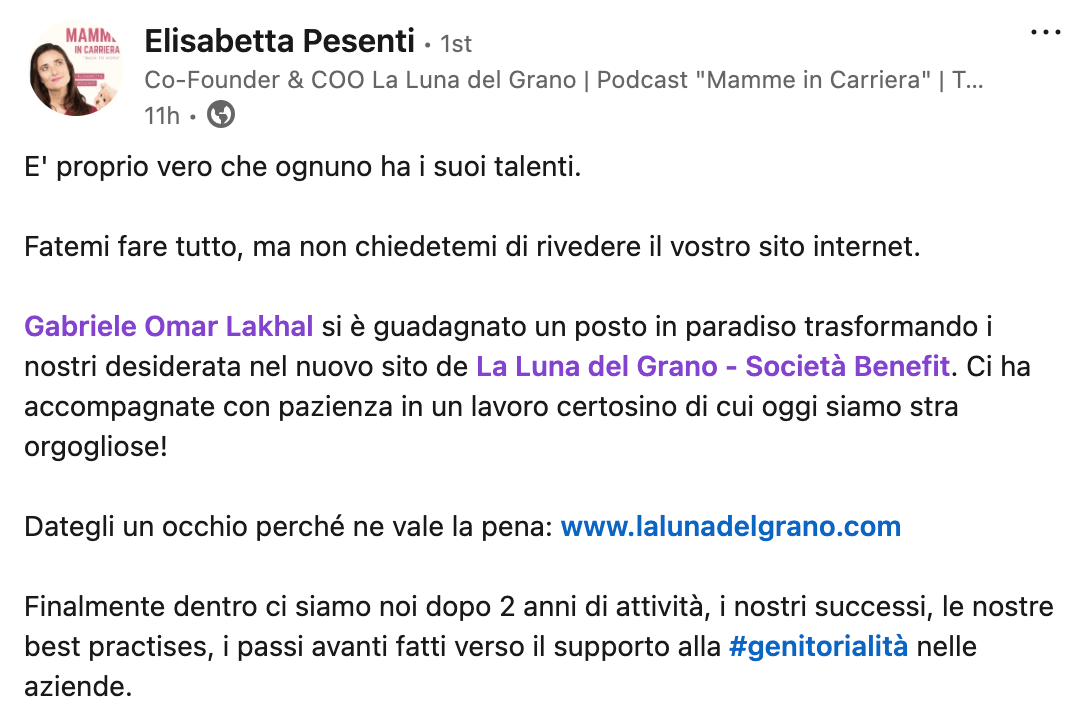 La Luna del Grano 10 La Luna del Grano feedback del cliente