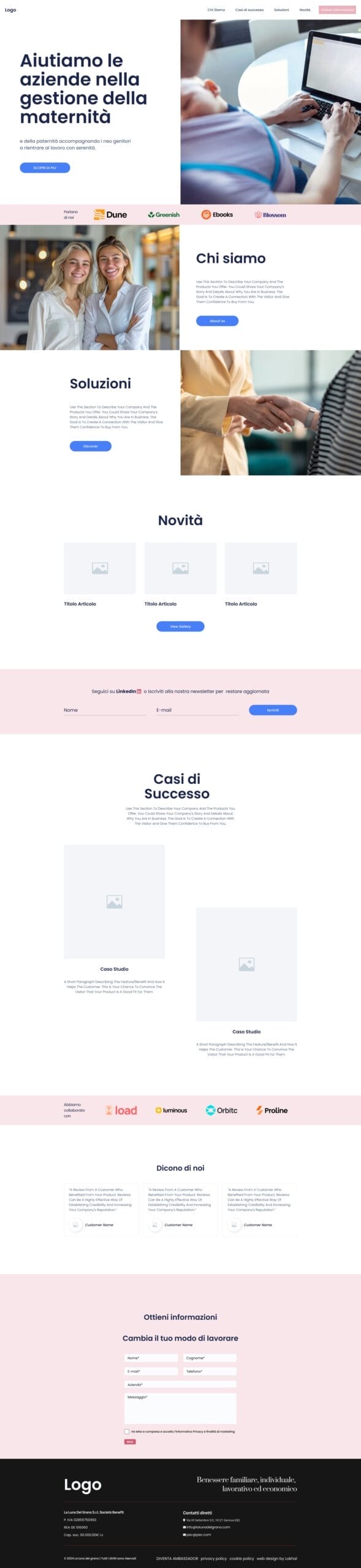 La Luna del Grano 5 La Luna del Grano wireframe homepage